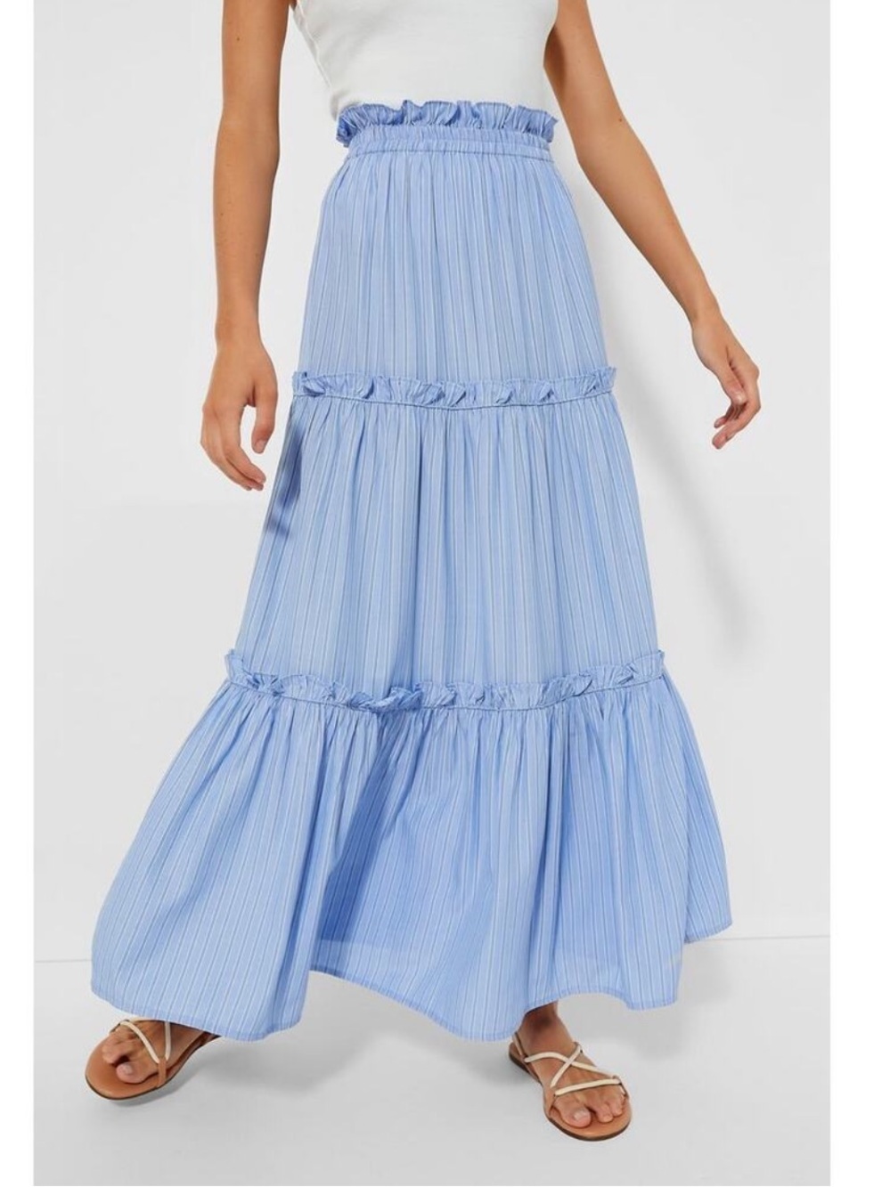 Tuckernuck Light Blue Striped Maxi Skirt